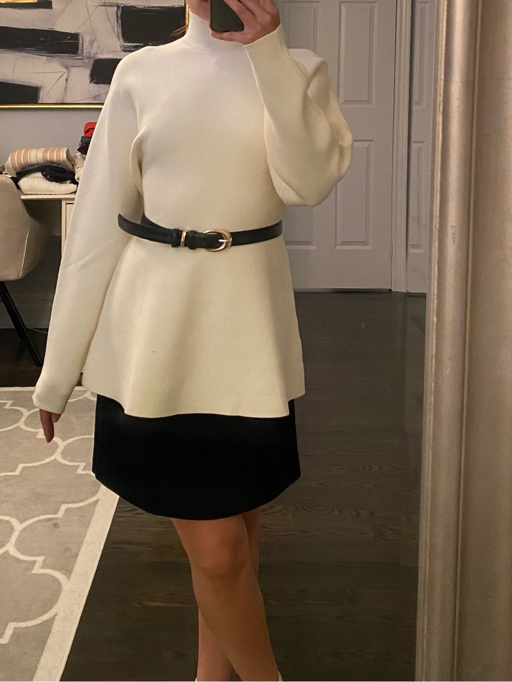 Ivory Peplum Knit Top